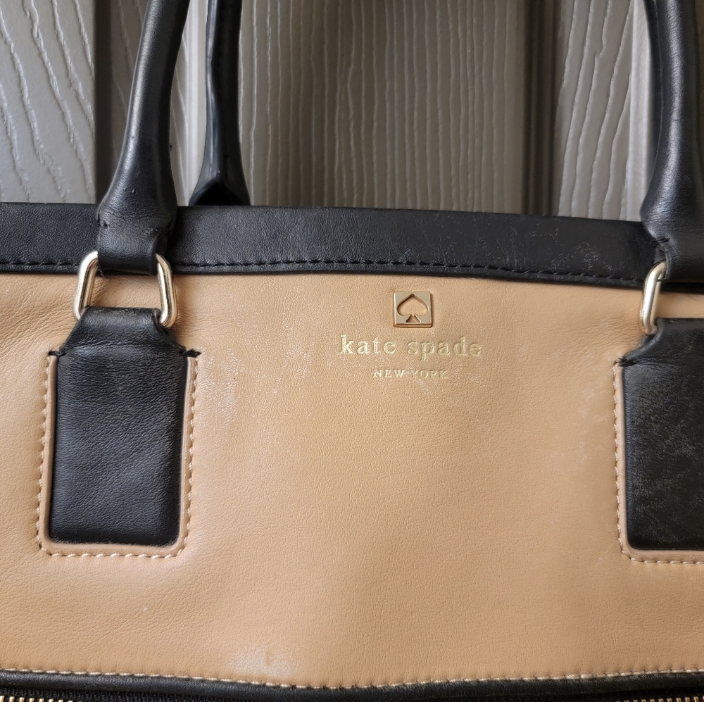 Kate Spade REHAB Tan and Black Laptop Bag